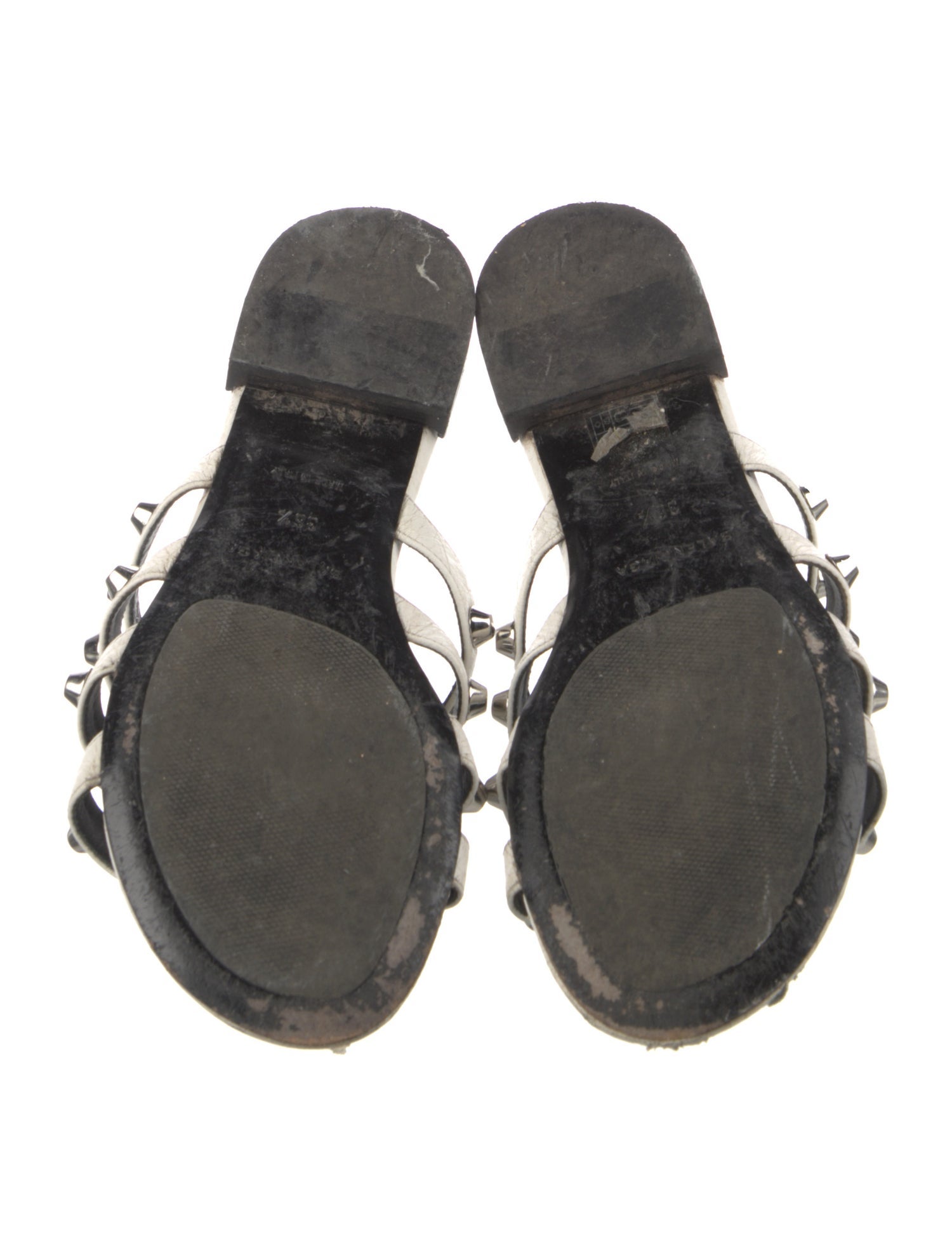 Balenciaga Leather Studded Accents Slides